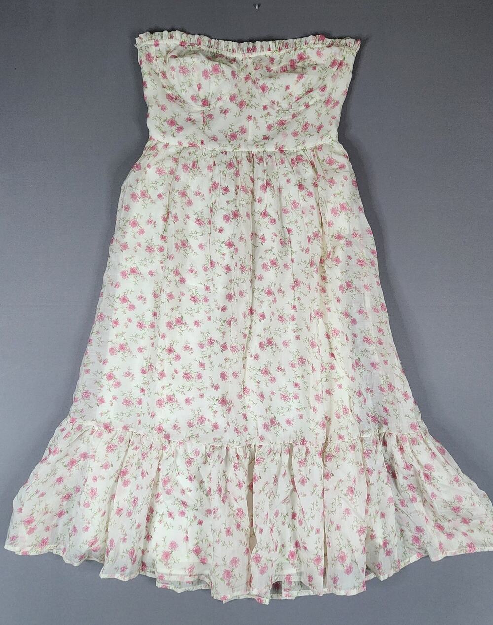 Storia floral strapless dress size Large cottage core whimsical flowy lined